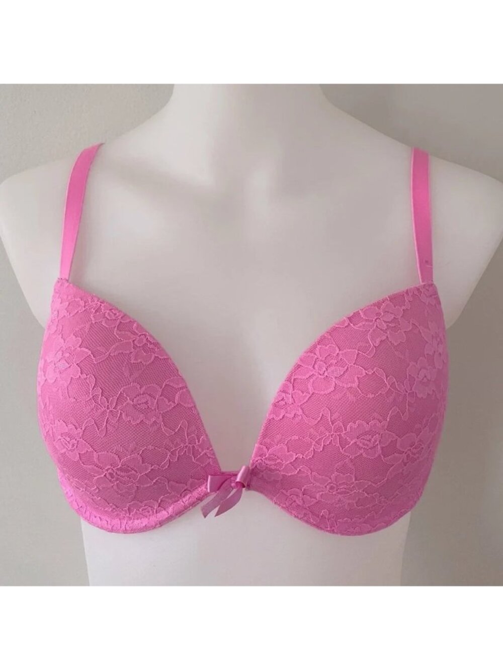 La Senza The Show Off Pink Lace Push Up Bra - 36C